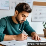 자기 주도 학습과 메타인지의 관계 - A focused young adult studying independently at a tidy, well-lit desk in a cozy Spanish apartment, s...